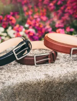 Pied de Biche Ceintures>Ceinture Homme Classique Chocolat Graine