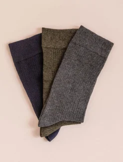 Pied de Biche Chaussettes>Chaussettes Cotelees Trio Pour Homme