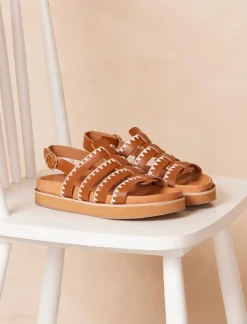 Pied de Biche Sandales>Gaby Cognac Brode