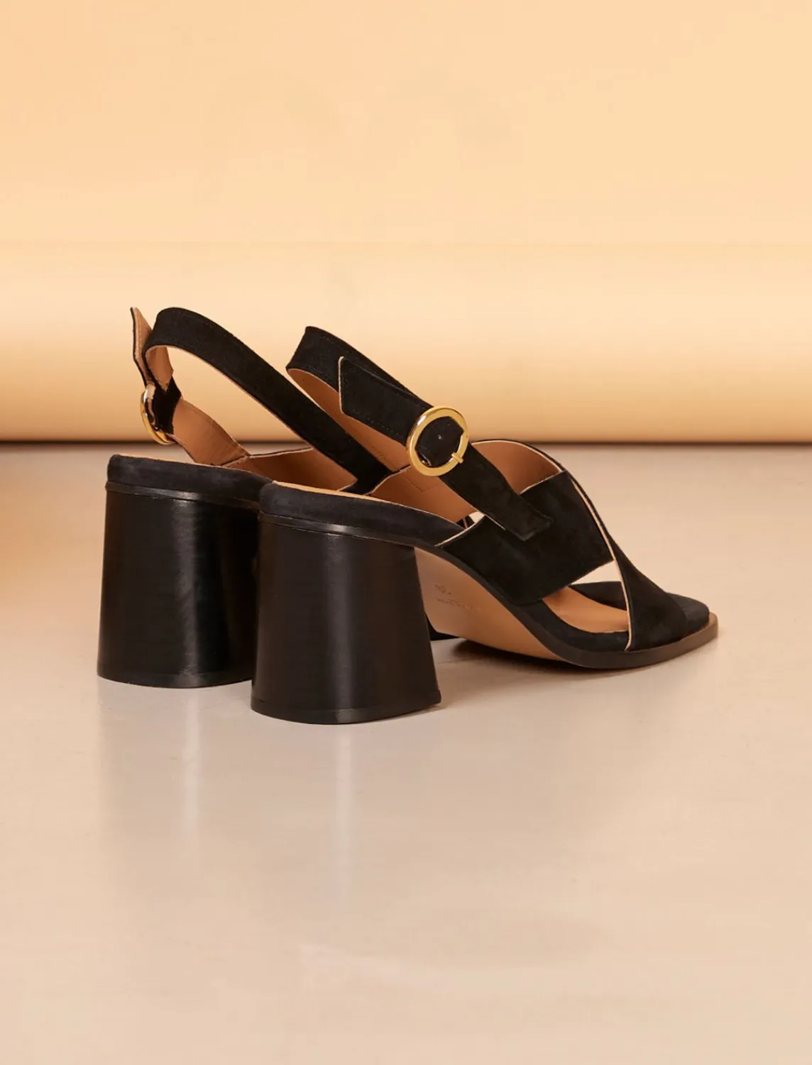 Pied de Biche Sandales>June Noir Velours