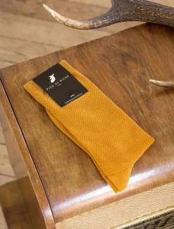 Pied de Biche Chaussettes>Nid D'Abeille Moutarde