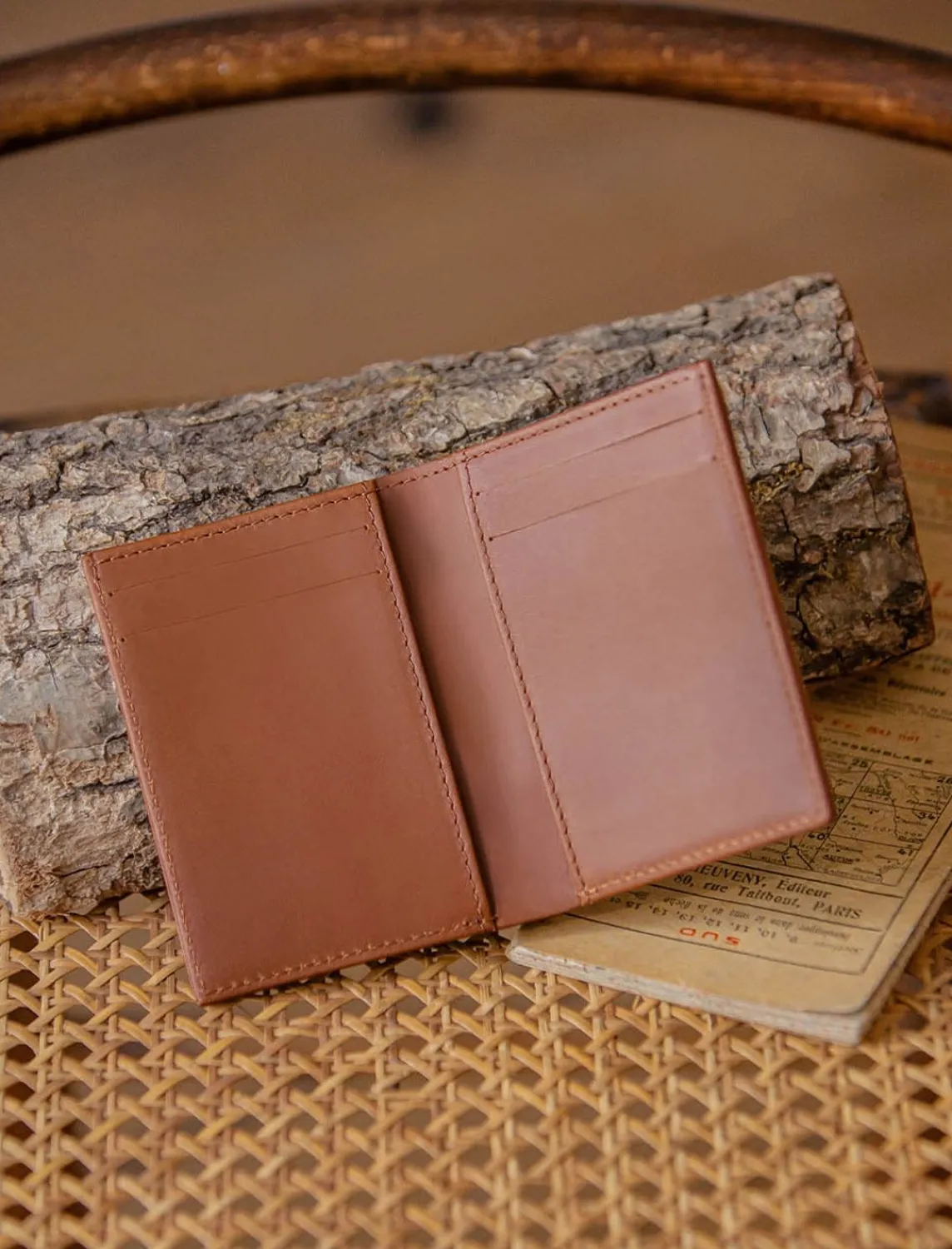 Pied de Biche Maroquinerie>Porte Cartes Livret Cognac