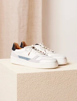 Pied de Biche Sneakers>Vasco Blanc & Bleu Arctique
